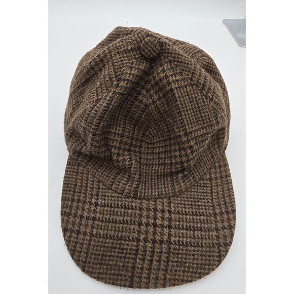 Vintage Sherlock Holmes Style Plaid Cap With Ear Flaps & Quilted Lining For Adul - Picture 1 of 8